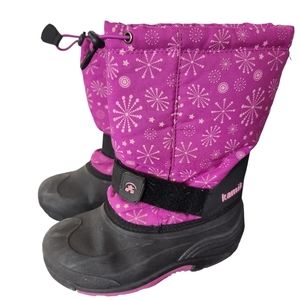 Kamik Girls Pink Snowflake Insulated Winter Boot Size Youth 3
